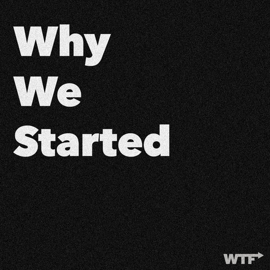 Why we started. We The Future of Fashion logo bottom right corner