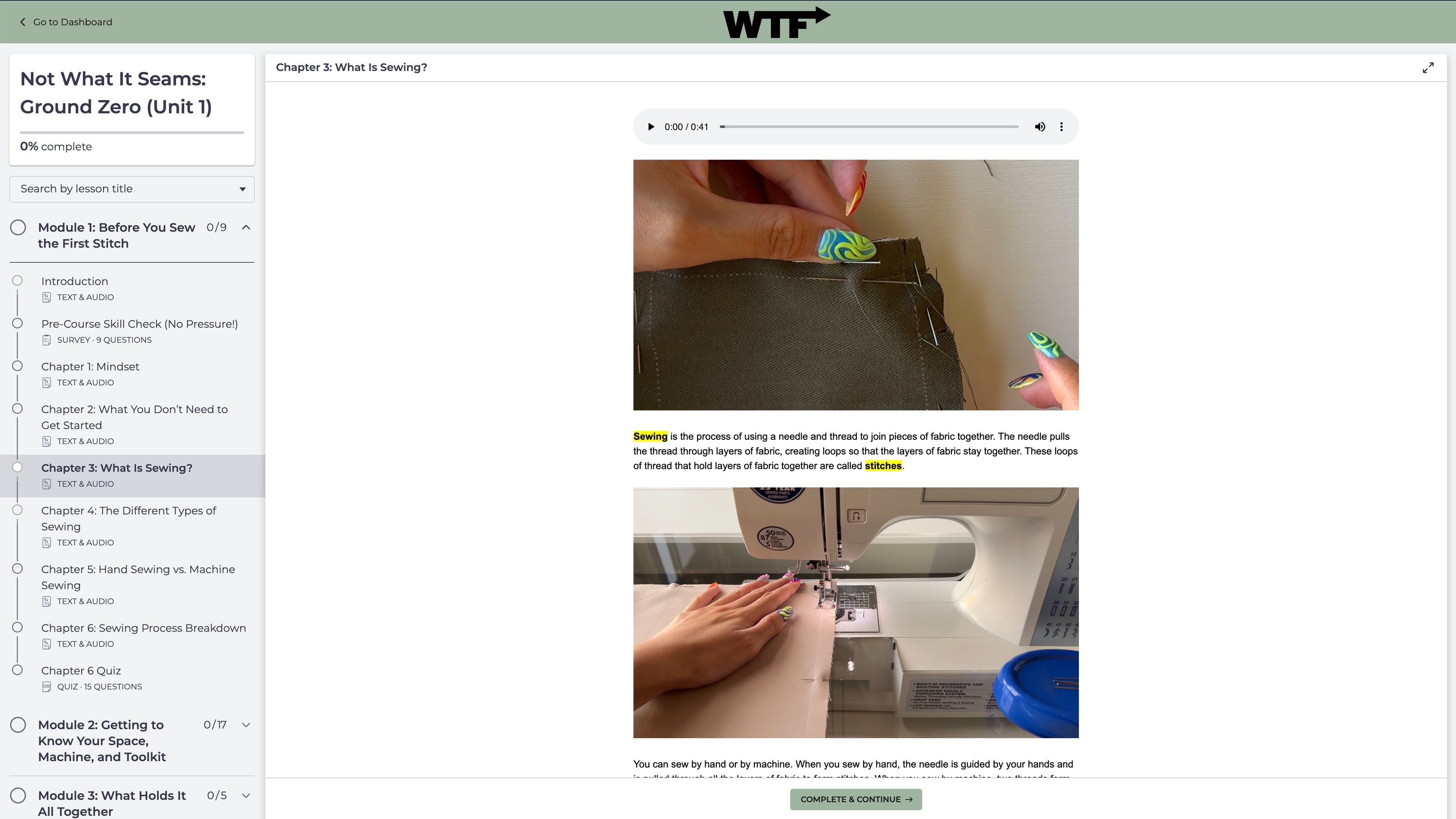 Preview of We The Future of Sewing's online sewing course, Not What It Seams: Ground Zero (Unit 1) Module 1 Chapter 3